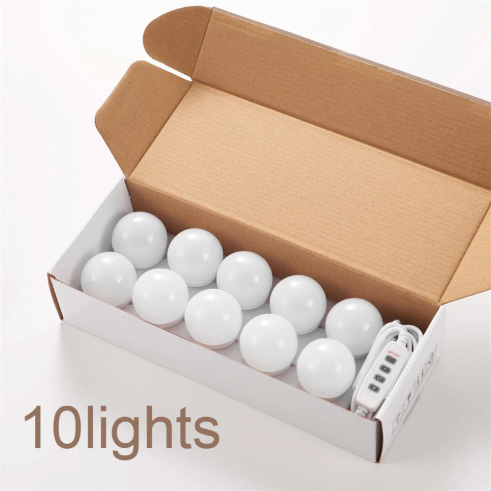 Kit 10 luces LED regulables para espejo de maquillaje - 3 modos - Meritak™