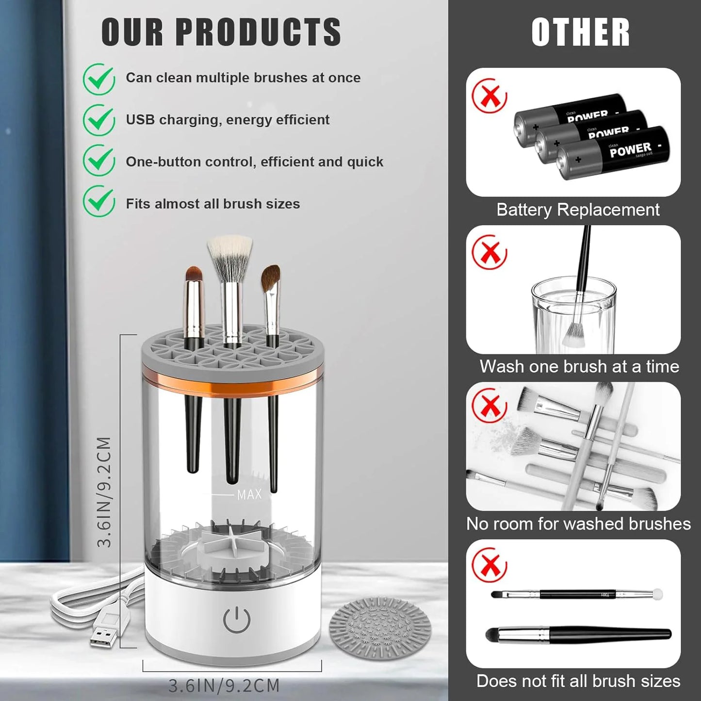 Limpiador de Brochas Eléctrico 3 en 1 - Meritak™