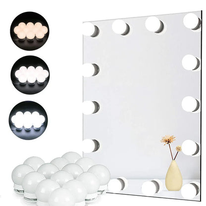 Kit 10 luces LED regulables para espejo de maquillaje - 3 modos - Meritak™