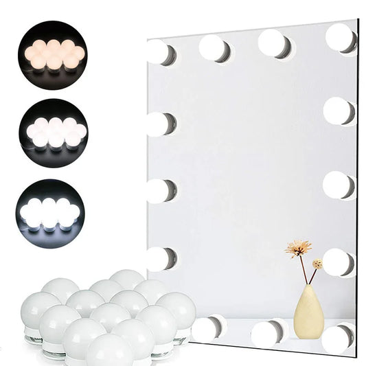 Kit 10 luces LED regulables para espejo de maquillaje - 3 modos - Meritak™